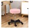 PU Leather Height-Adjustable Rolling Stool Chair for Drafting and Spa with Wheels in Pink